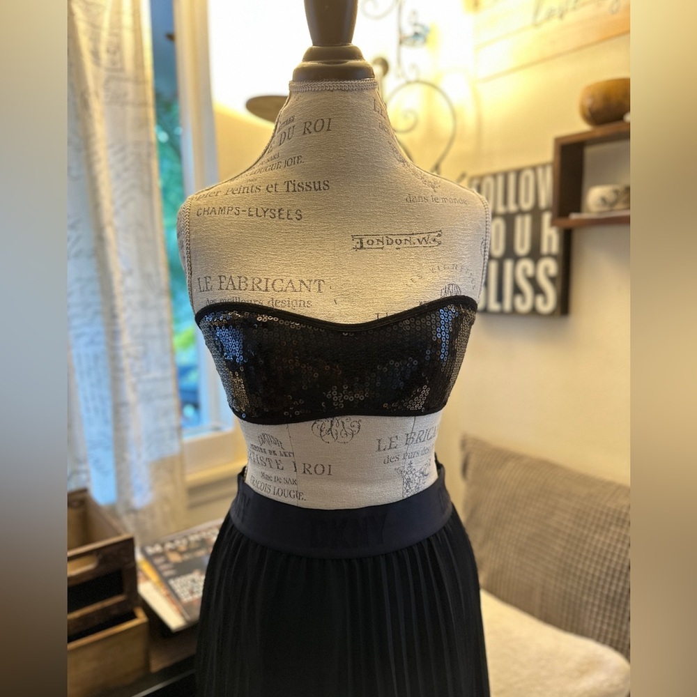 PacSun Black Sequin Bandeau Top